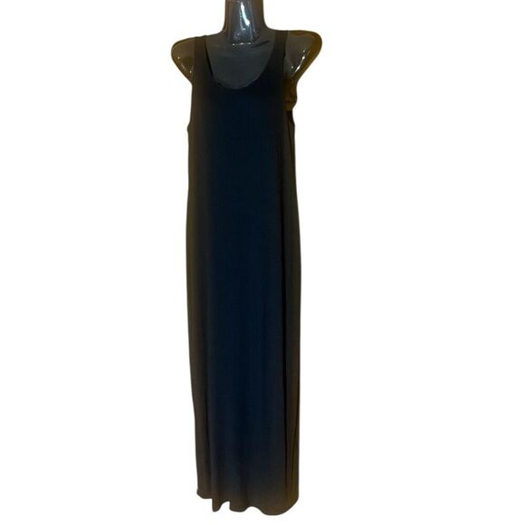Eileen Fisher Black Basics Maxi Dress RN# 78121 Minimalist Sz XS Viscose Blend - Picture 1 of 7